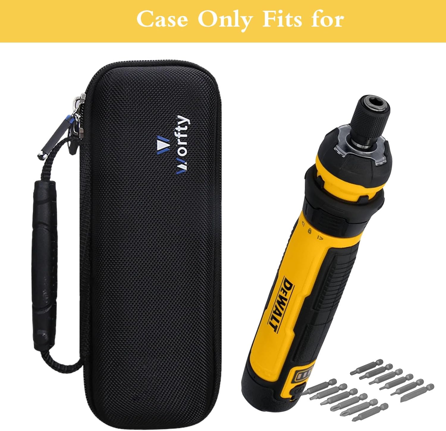 Case for DEWALT Cordless Screwdriver with FLEXDRIVE Control and Screwdriving Bits DWHT66719 - Travel Protective Carrying Storage Bag (Full Black)