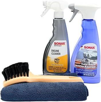 SONAX Engine Bay Cleaning Combo | High-Performance Cleaner & Detailer for Engine Bay Surfaces | Restores & Protects Plastic, Rubber, Metal Components | Convenient, Easy-to-Use Kit | SON-ENG-KIT