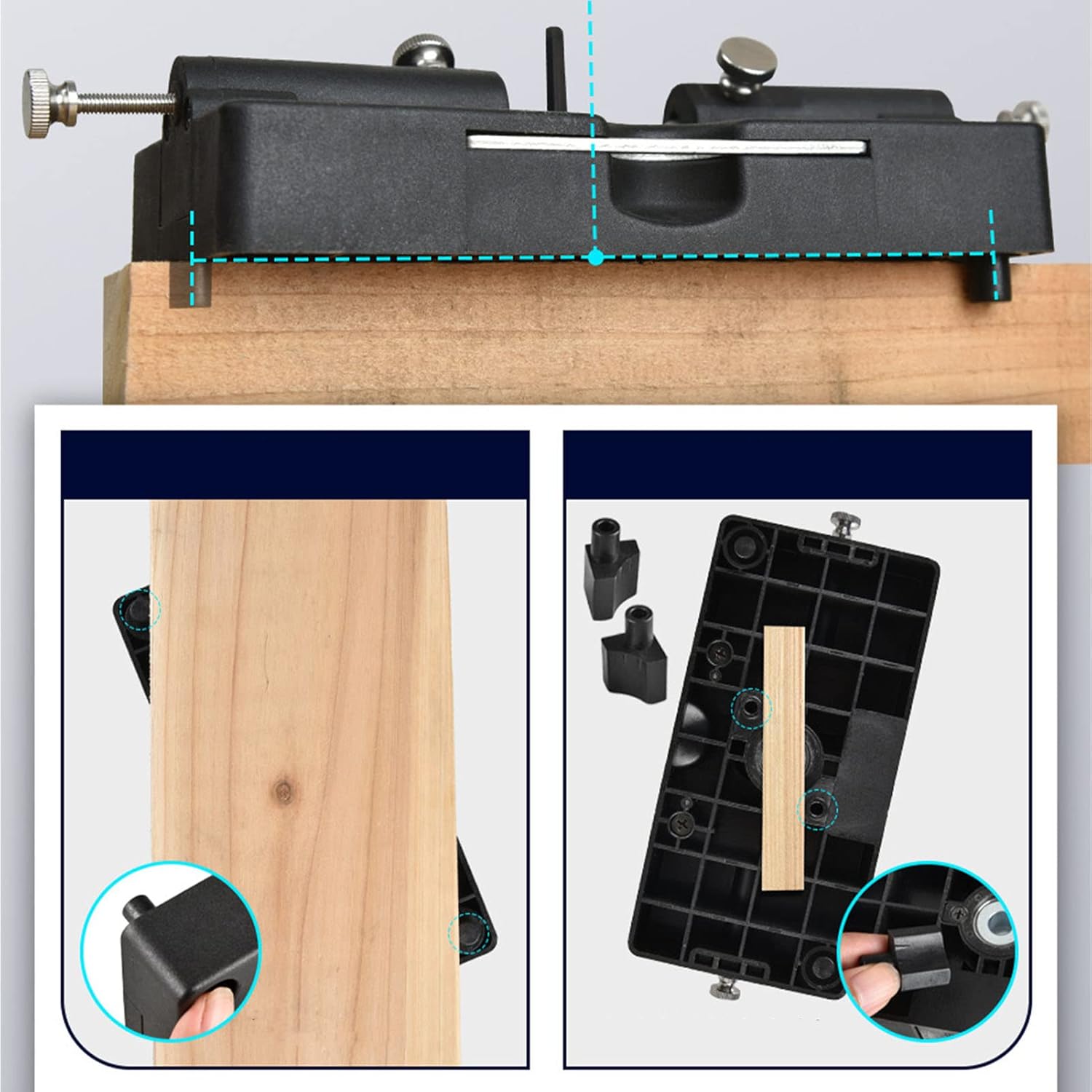 Woodworking Punching Tool | High Speed Steel Hole Locator for Dowel Making | Round Wood Stick Puncher with 5 Drill Sleeves | DIY Woodworking Tool Kit