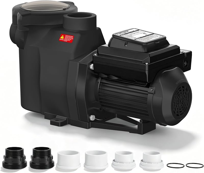 Variable Speed Pool Pump 2.0HP, Inground Pool Pump | with CEC Certified & ETL, Energy Efficient, Ultra Quiet, Built-in Timer, High Flow, Self-Priming, 230V, 1-Year Warranty
