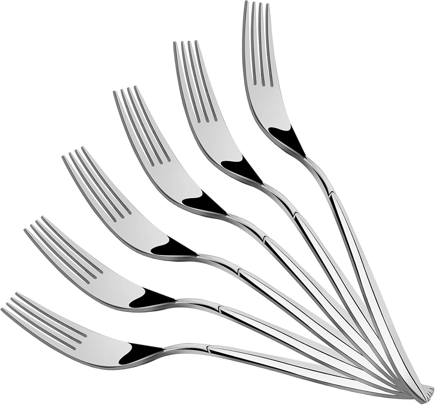 Super Brands Shapes Gloria Silverware Table Cutlery Set - 18/10 Stainless Steel - 24-Piece - Forks, Knife, Dinner & Tea Spoon Modern Flatware Set with Leather Gift Box - Smooth Edge Tableware for Home & Restaurant
