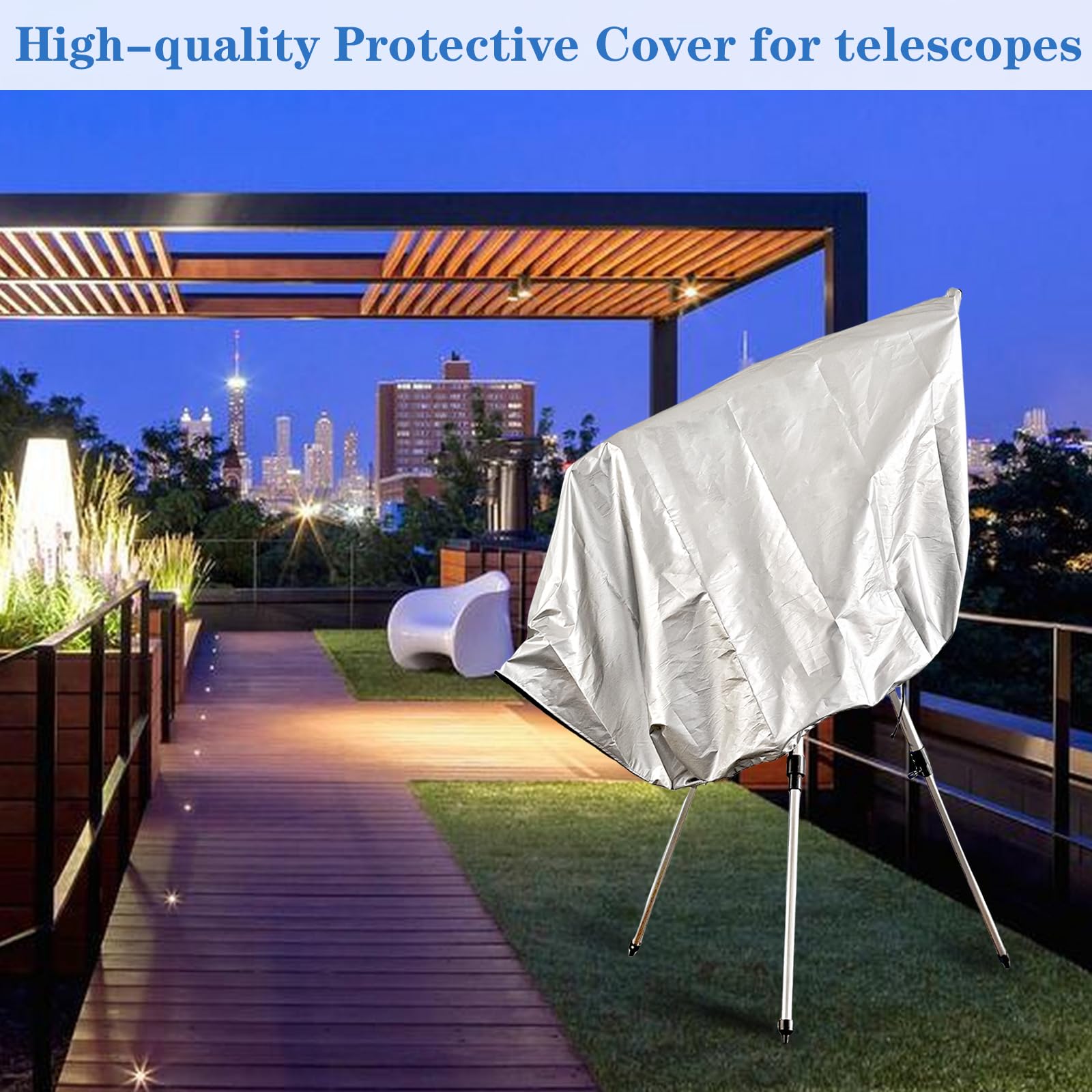 Housse de télescope avec cordon de serrage réglable étanche pour extérieur et intérieur, 150 x 85 cm