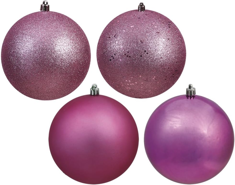 Vickerman 2.75" Mauve 4-Finish Ball Ornament Assortment, 20 per Box
