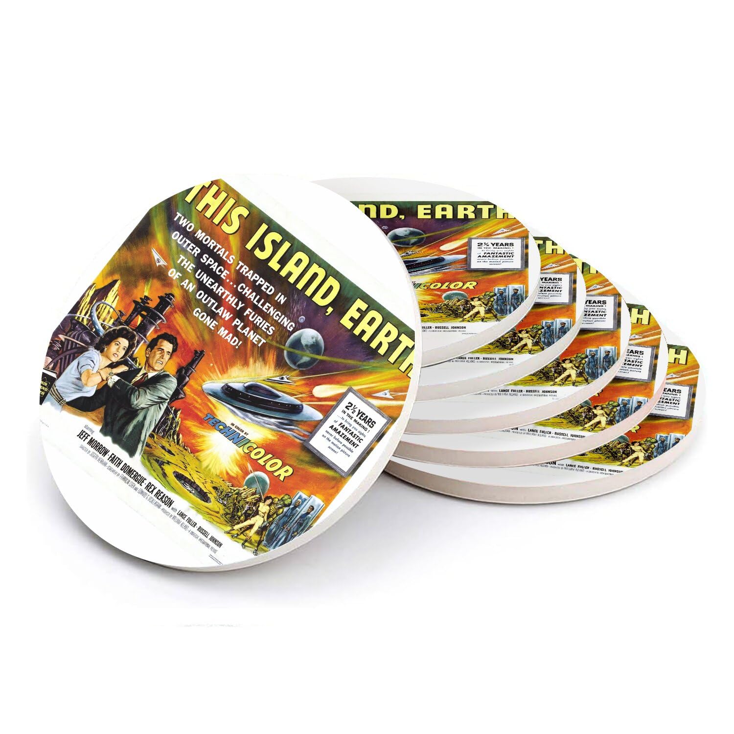 Sous-verre céramique vintage de prestige 108mm affiche cinéma de collection