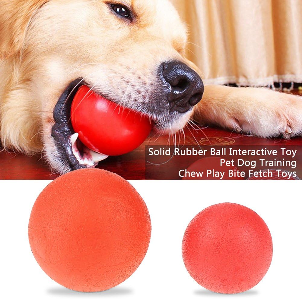 Pssopp Non-Toxic Solid Rubber Dog Chew Balls for Dogs and Cats Interactive Bite Resistant Pet Toys - Image 3
