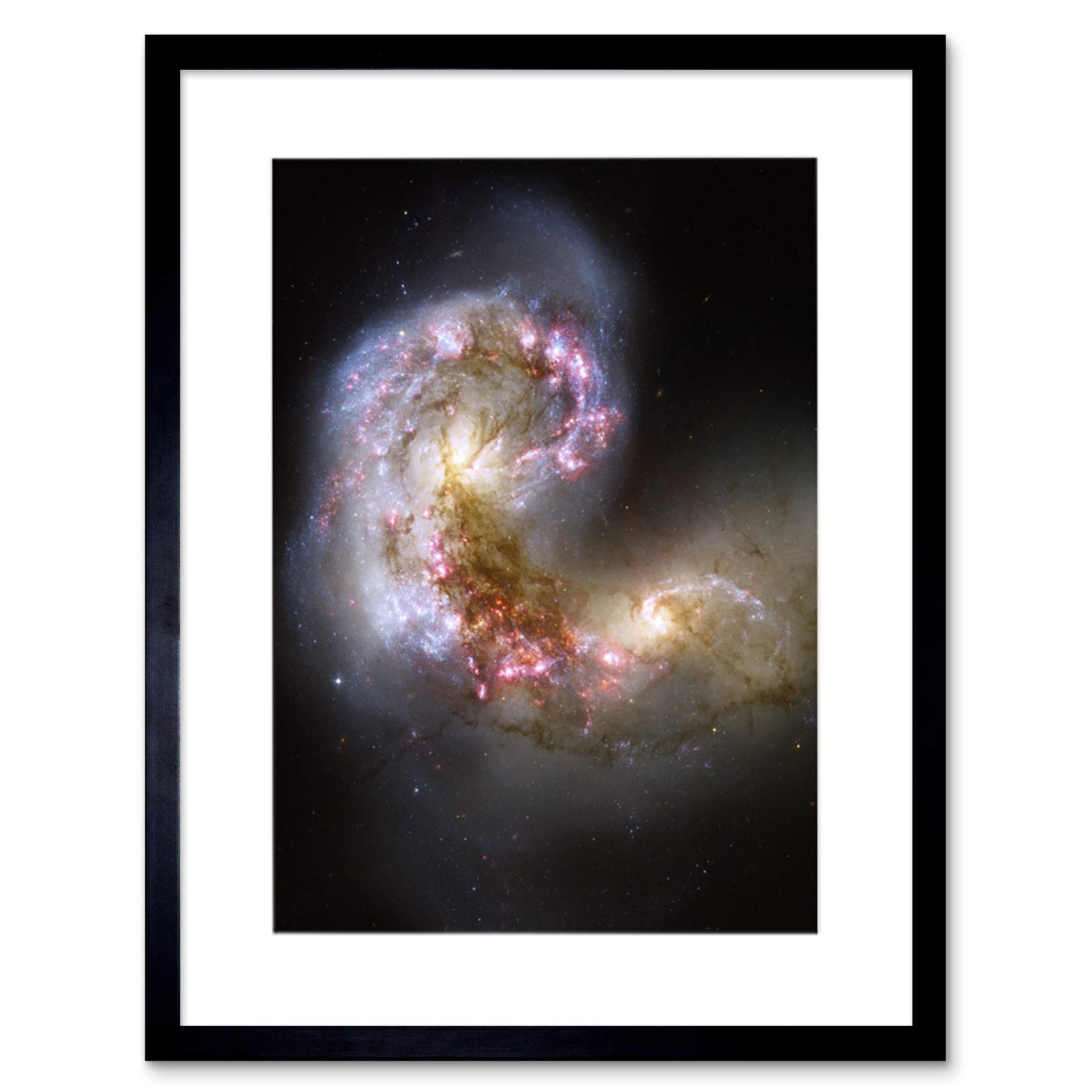Wee Blue Coo Hubble Space Telescope Colliding Galaxies Framed Wall Art Print