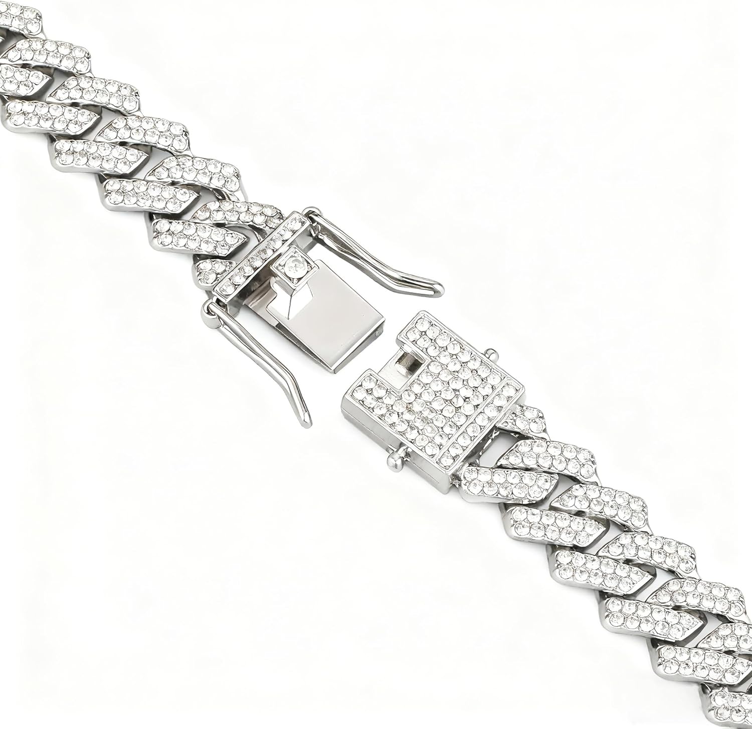 Mens Cuban Link Chain Iced Out Miami Cuban Necklace Silver/Gold/Rose Gold Bling Diamond Chains Hip Hop Jewelry Gift for Men Women 16-24inches - Image 2