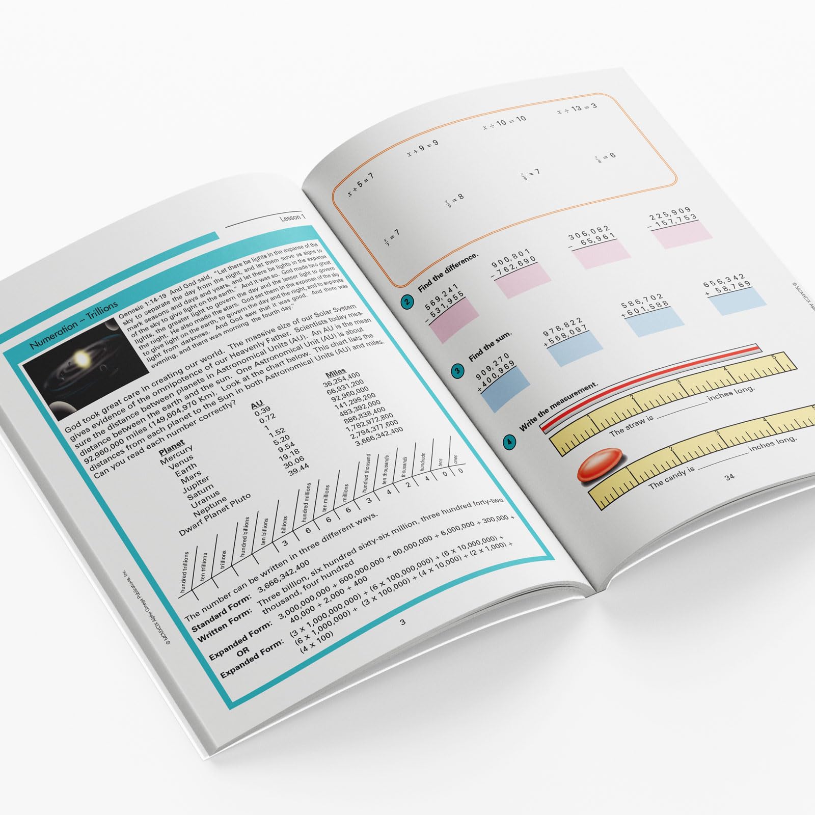 Horizons Math 6 SET of 2 Student Workbooks 6-1 and 6-2