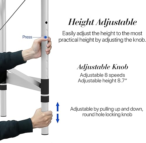 Miniatura 6 de Mesa de masaje, cama de masaje plegable portátil de 2 secciones, cama de spa de pestañas ajustable en altura con base facial, cama de salón facial