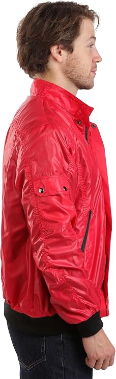 Karate Kid Cobra Kai Adult Men?s Jacket, Authentic Halloween Costume with Embroidered Patch Logo