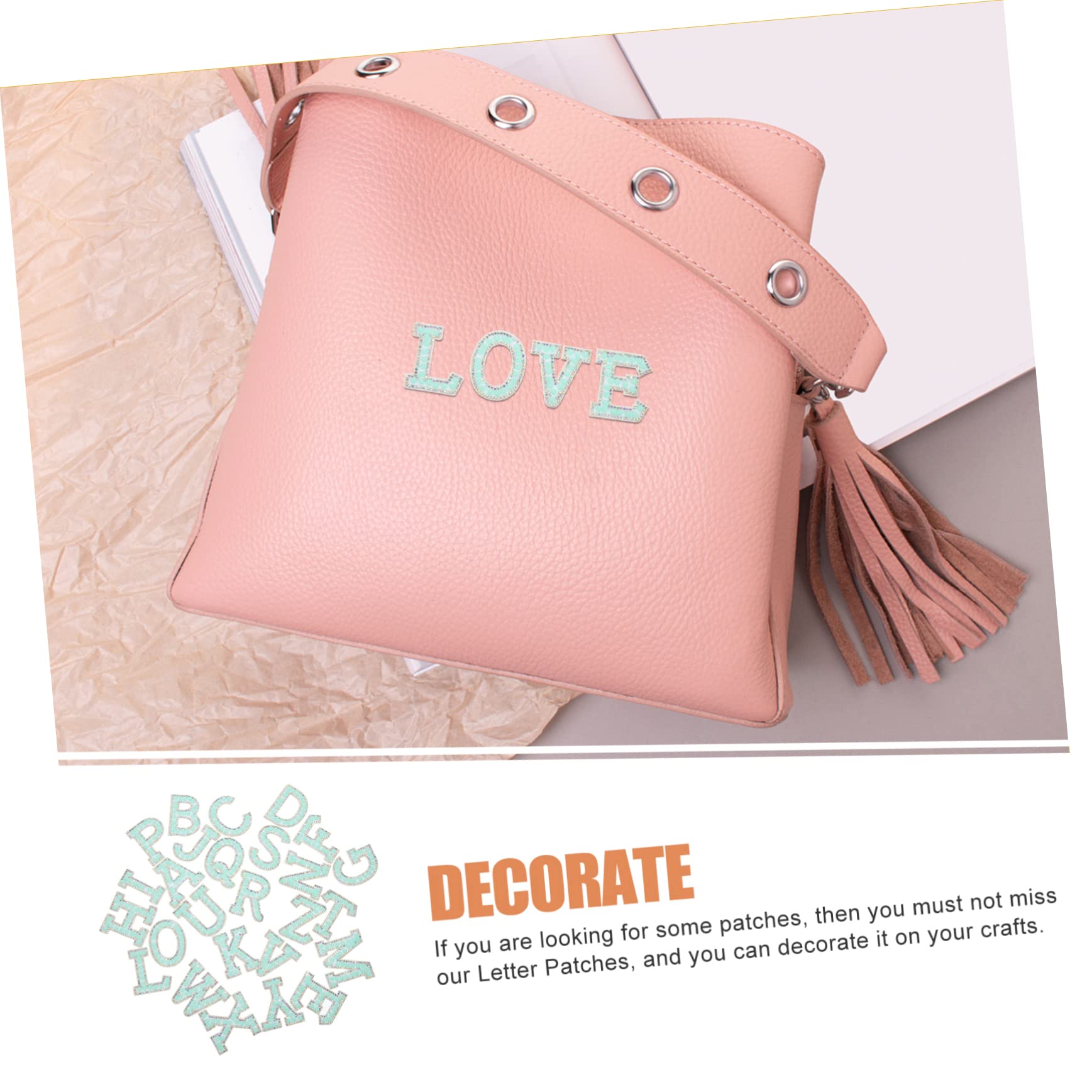STOBOK 104pezzi Patches Lettera Glitterati Per Abbigliamento Applicazioni Per Progetti e Decorazioni Fashion