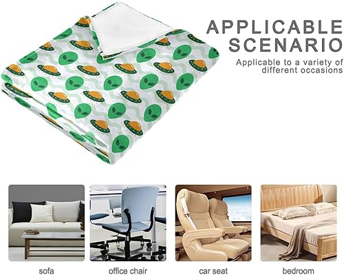 Miniatura 4 de KLL Planet Universe Boy Green Flannel Fleece Blanket Warm Lightweight Holiday Sofa Throw Blanket 60x90 Inches for Sofa Bed