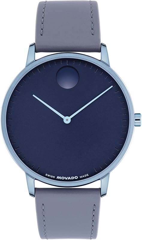 Reloj facial - Cuarzo suizo, correa de cuero - Reloj de moda de lujo clásico y atemporal para él o ella - 41 mm