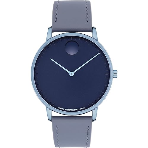 Movado Face Watch - Swiss Quartz, Leather Strap - Classic, Timeless Luxury Fashion Timepiece for Him or Her - 41mm