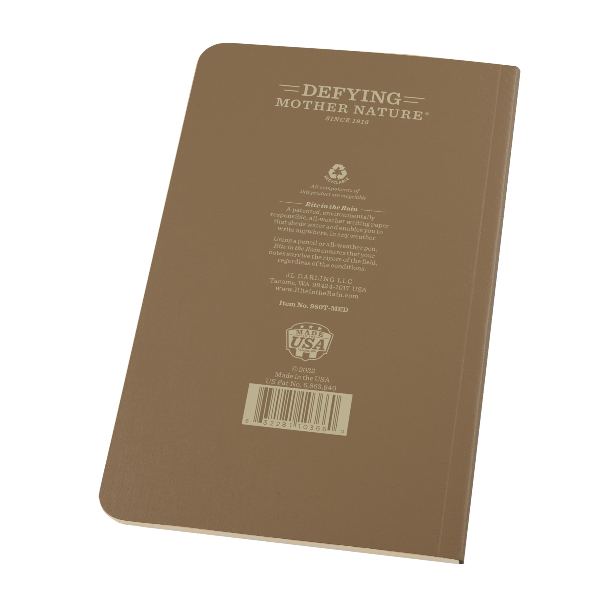 Rite in the Rain Libro resistente alle intemperie, 11,7 x 17,8 cm, copertina morbida per la cura delle vittime prolungate (n. 980T-MED)