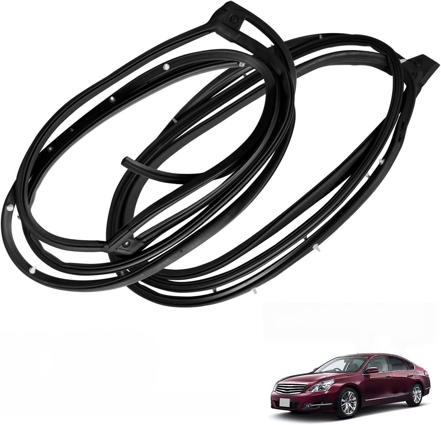 Car Door Weather Stripping for Nissan Altima 2008-2012 OE:80830/80831/82830/82831-JN00A, Door Seal Weatherstrip Replacement Rubber Gasket,Left Front