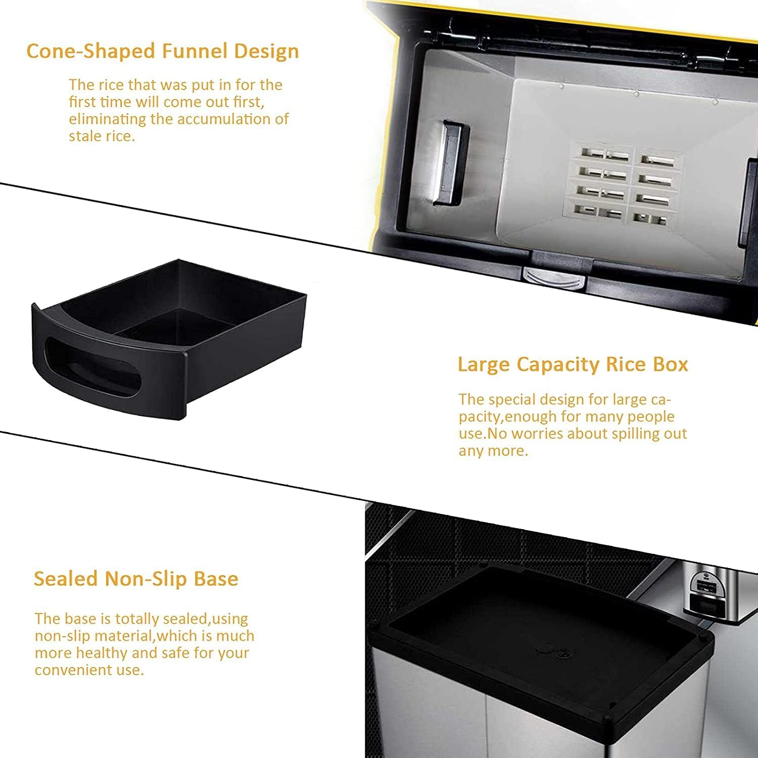 10kg/22Lbs Automatic Rice Dispenser, Rice Storage Bucket Large Capacity Grain Food Container Storage Box, Airtight Rice Food Storage Container Storage Box for Home Kitchen