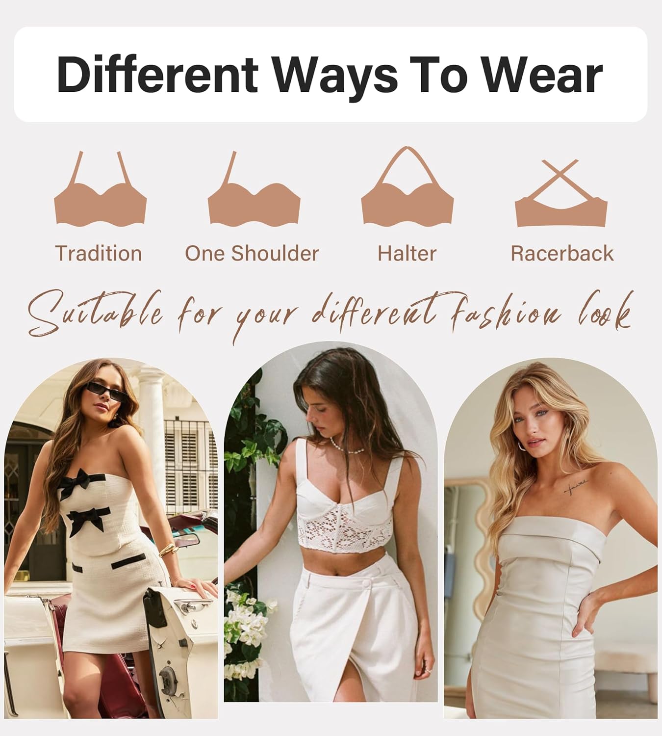 DEANGELMON Strapless Bras for Women Seamless Padded Bandeau Bra Non-Slip Silicone Tube Top Wireless Push Up Bralettes - Image 5