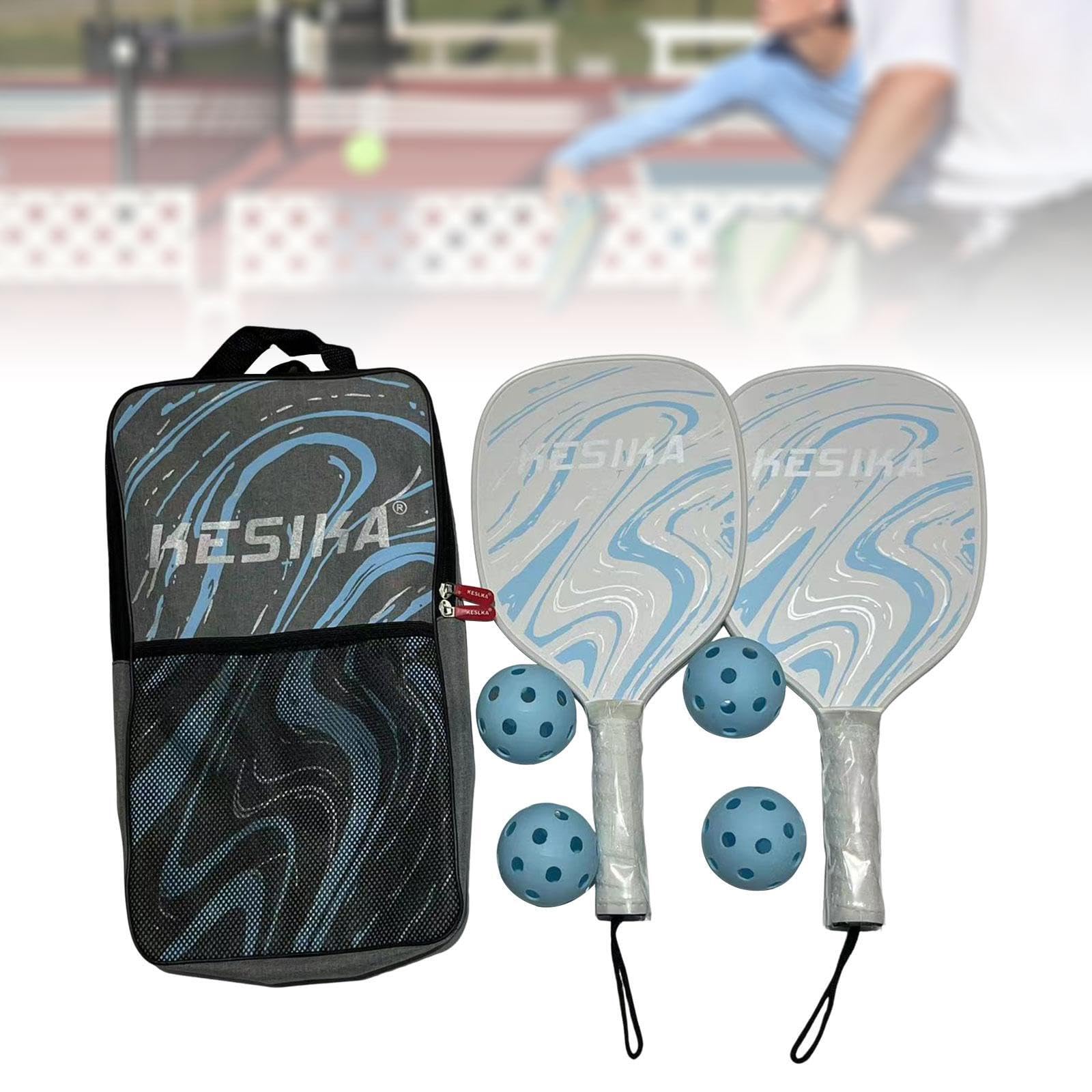 Racchette da Pickleball Portatili con 2 | colorate per divertenti attività ricreative al chiuso e all'aperto. Set di da pickleball con 4 palline. Racchetta da