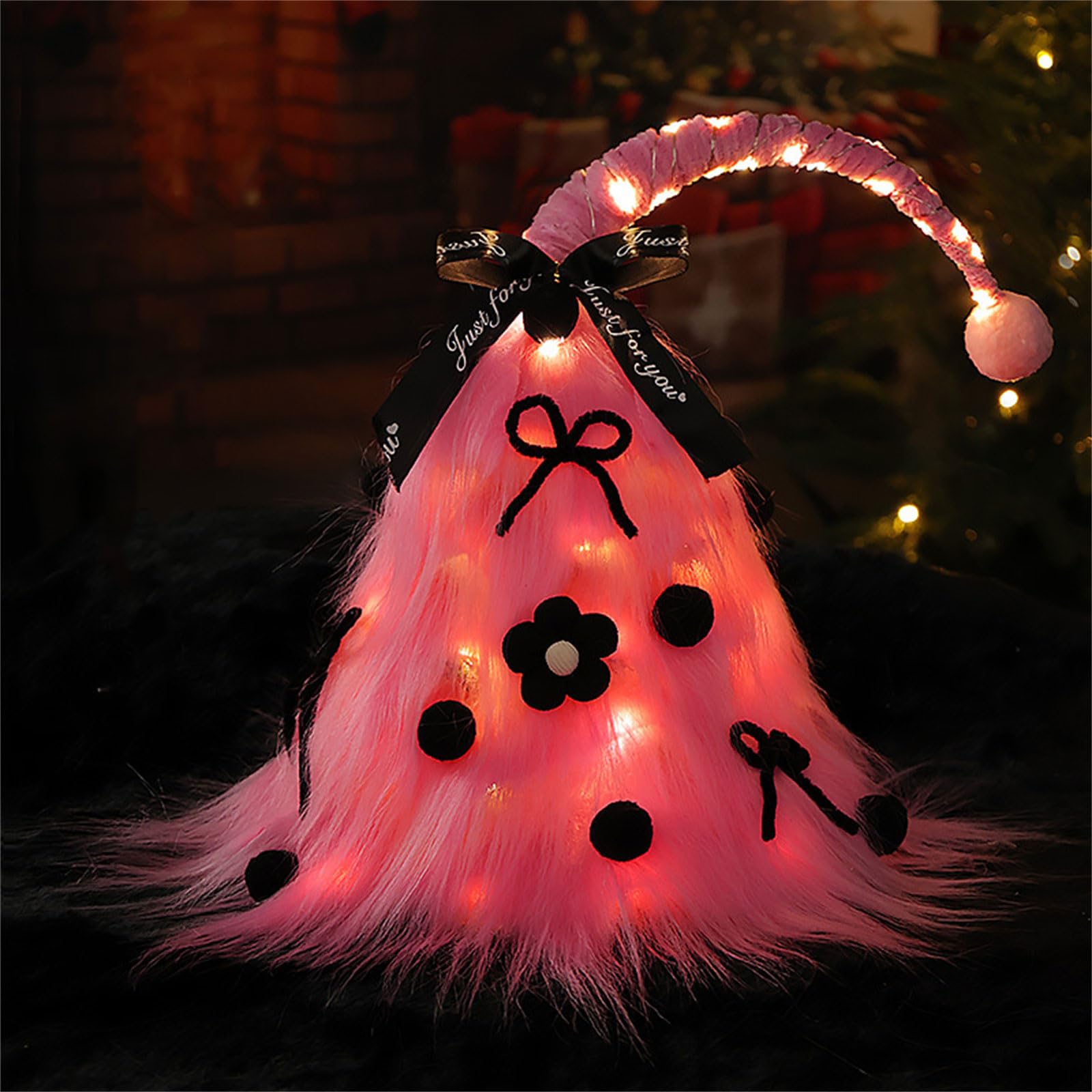 Decoración de árbol de Navidad de felpa torcida con accesorios para exhibición de mesa, decoraciones extraíbles, fácil de diseñar, accesorio de Navidad de mesa