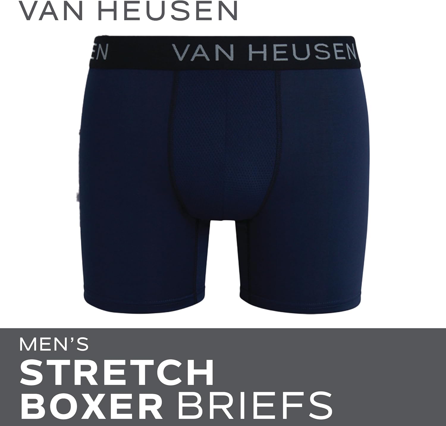Van Heusen Mens Boxer Briefs - 6 Pack 6'' Inseam Soft Stretch Mens Underwear Boxer Briefs with Contour Pouch - Image 3