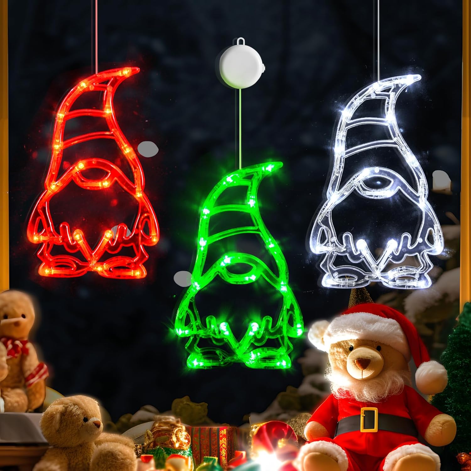 LOLStar Christmas Window Lights 3 Pack Red White and Green Gnomes Xmas Lights with Suction Cups 2025 Upgrade Timer Function and Slowly Fade Mode Battery Operated Indoor Decors Christmas Decorations LOLStar Christmas Window Lights 3 Pack Red White and Green Gnomes Xmas Lights with Suction Cups 2025 Upgrade Timer Function and Slowly Fade Mode Battery Operated Indoor Decors Christmas Decorations