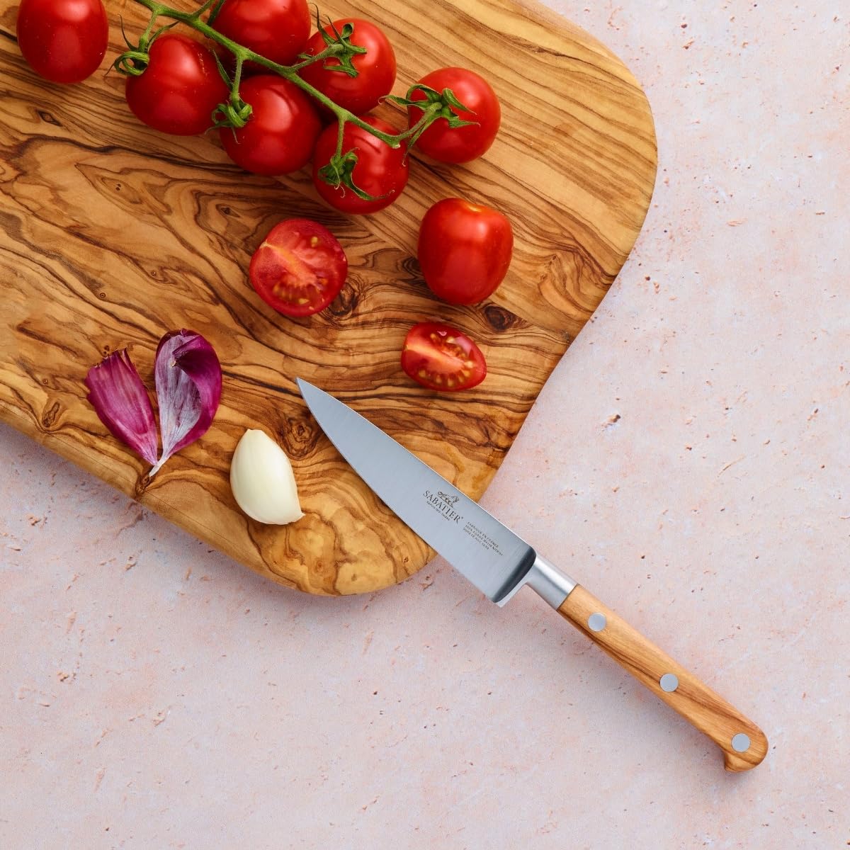 Sabatier - Couteau Office IDEAL PROVENÇAO 100% Forgé, Fabriqué en France, 10 cm, Lame et Rivets en Inox - Parfait pour les Tâches de Précision comme Eplucher, Découper et Parer les Fruits et Légumes