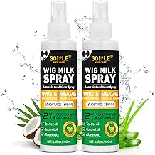 Goiple Wig Milk Spray Wig Spray for Synthetic Hair, Leave-In Conditioner for Hair Wigs, Conditioner ＆ Detangler 2 in 1 Moisturizer, Hydrates & Replenishes Synthetic Wigs Easy Combing (3.4 fl oz)