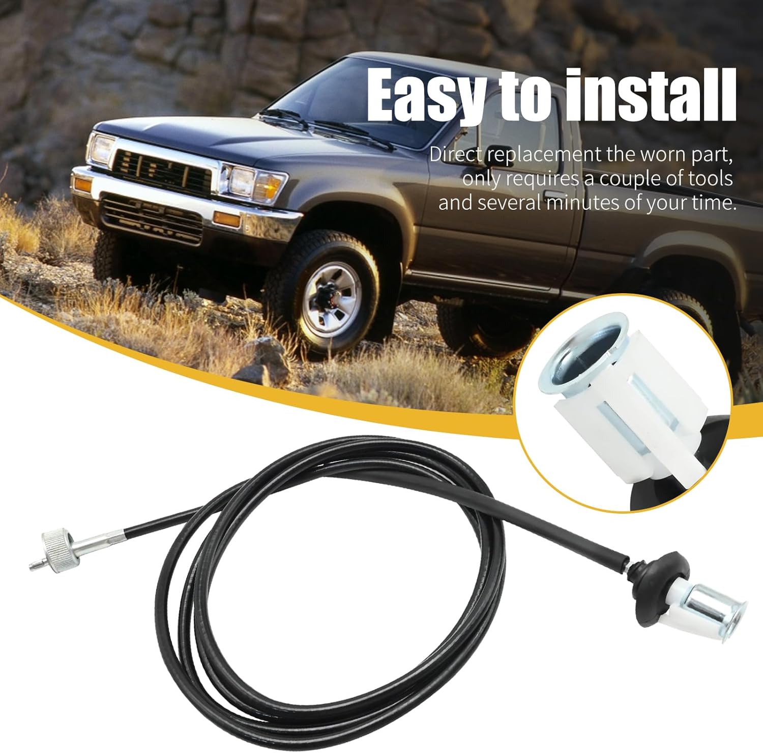 83710-89124 98.5 Inch Speedometer Cable, Replacement for Toyota Pickup 1983-1988 4Runner 1984-1989, Replaces A0370A0020