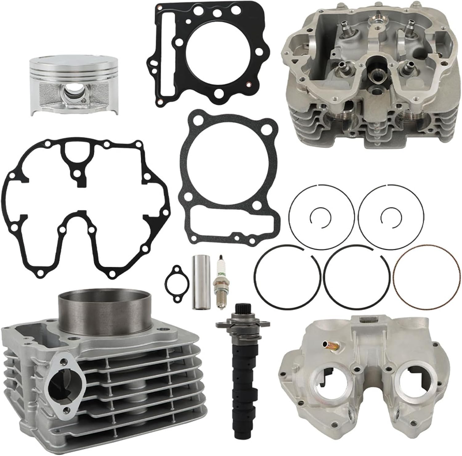 Cylinder Head Camshaft Piston Gasket Kit 12200-HN1-A70 12100-KCY-670 Replacement for XR400R TRX400EX TRX400X 1996-2014