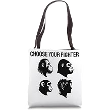 Choose Your Fighter GREAT APES Orangutan Gorilla Chimp Human Tote Bag