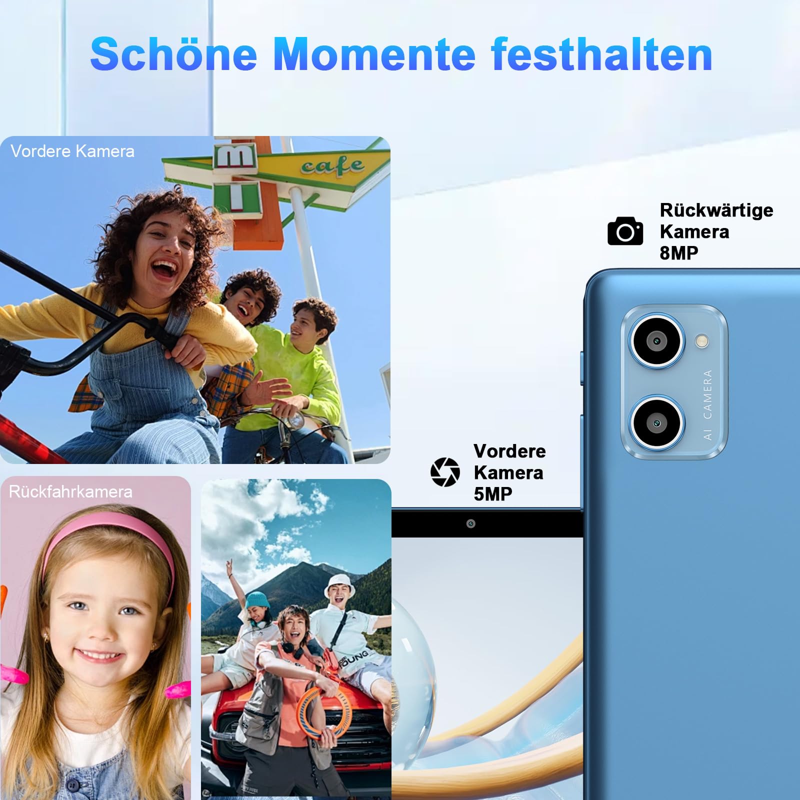 2026 Tablet 10 Zoll Android Octa Core mit 20 GB RAM + 128 GB ROM (2 TB TF) | 5G + 2,4 G WiFi | FHD | GMS | Bluetooth 5.0 | 8 MP + 5 MP | Typ C, Tablet mit Touch, Gehäuse, Tastatur und Maus - Blau
