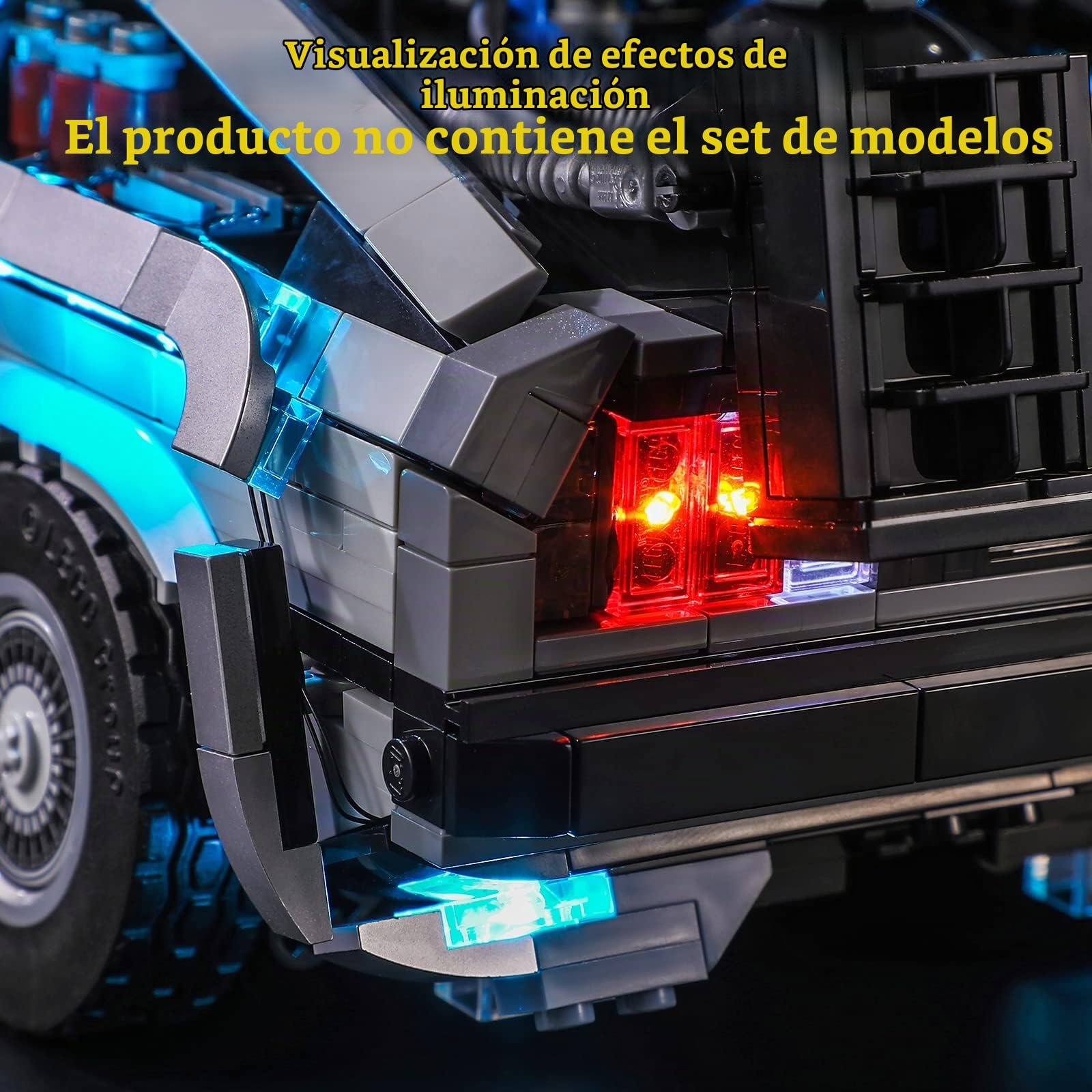 GEAMENT Kit de Luces LED Compatible con Lego Back to The Future Time Machine - Conjunto de luz por Creator 10300 (Juego Modelo no Incluido)