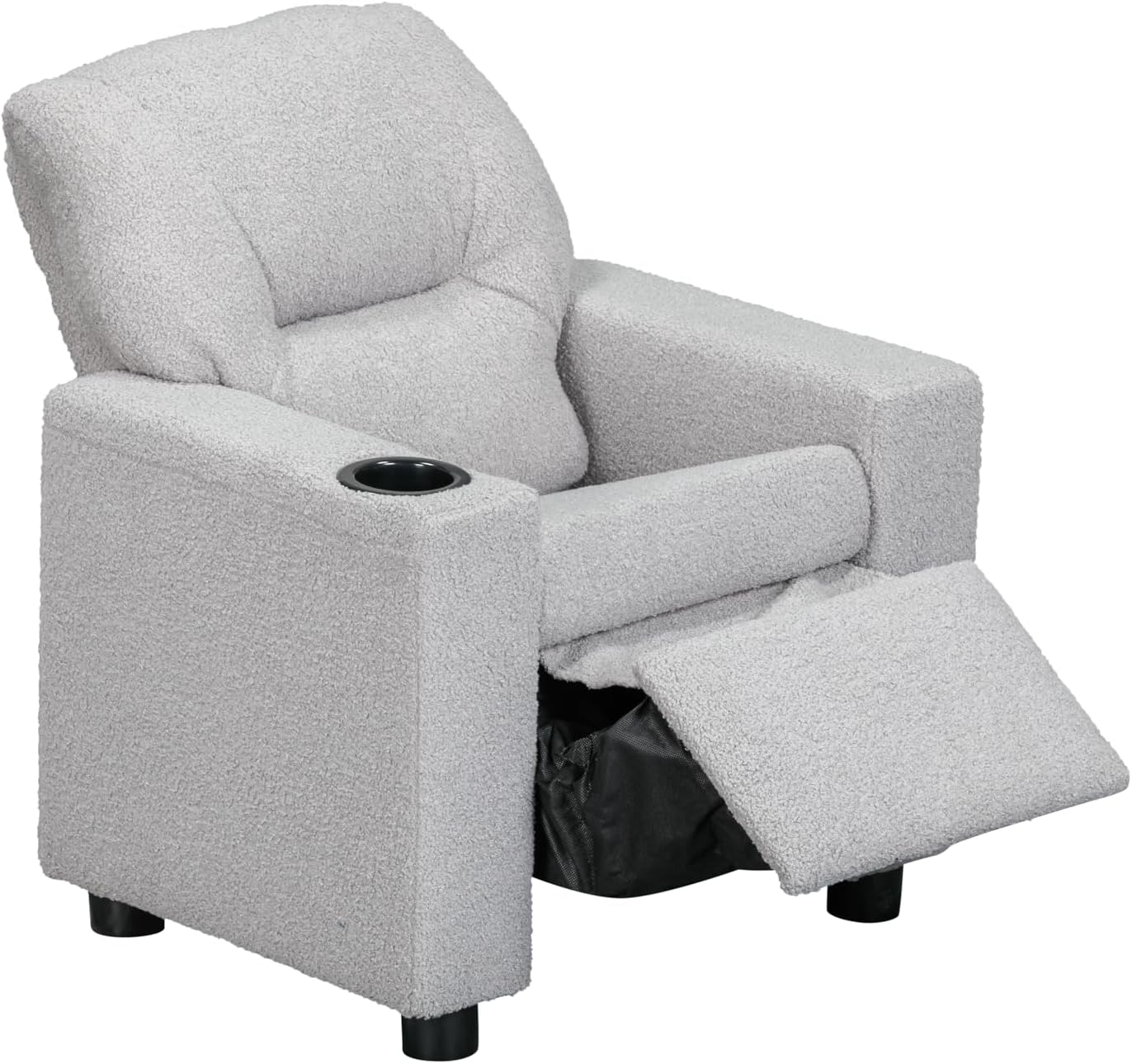 Olive & Opie Oakley Kids/Toddler Push Back Recliner Chair, Lounge Sofa for Boys & Girls Ages 3 and Up, Soft Upholstery, Wooly Gray