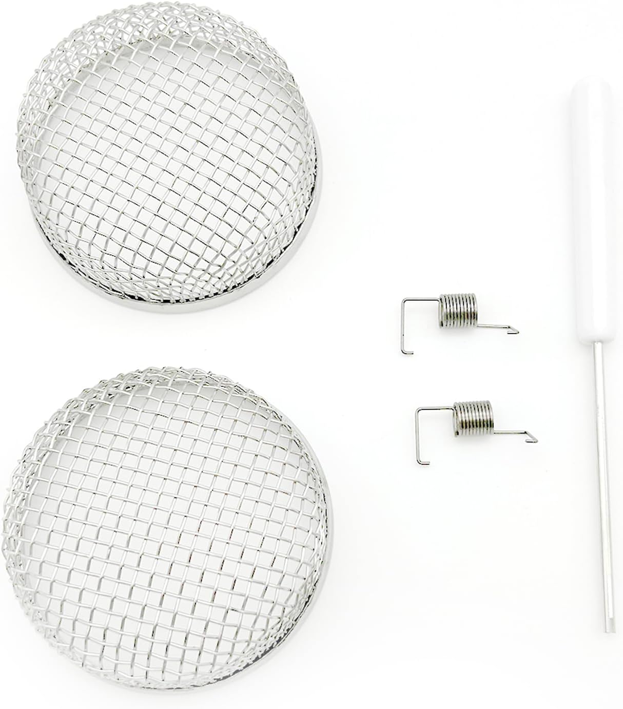 2 PCS RV Furnace Vent Screen, Debris-proof Stainless Steel Ventilation Screen, Heating Vent Cover with Installation Tool, Universal for Travel Trailers, Motorhomes, Cmping Trailers (Silver)
