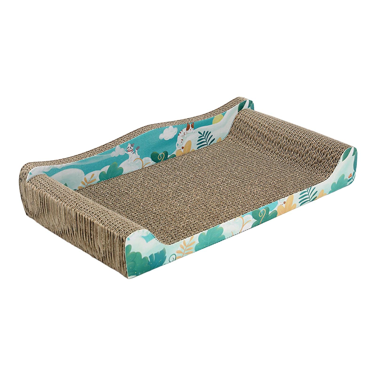 Sharplace Cat Scratch Bed Cat Scratchers Cardboard Pet Sofa Extra Large Grind Claws Cat Scratching Board Couch for Indoor Cats Playing, Blue 50cmx27cmx9cm