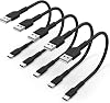 Cable de Carga Rápida Corto 6 pulgadas, 5 unidades Durable USB A a USB Tipo C 3A Cable para Estación de Carga Compatible con Samsung Galaxy Note 9 10 S10 S20 S30 OnePlus 7T 8T LG V30 V40 1
