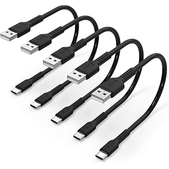 30 cm USB C Cable Short [Pack of 5] USB A to USB Type C Charging Cable 3A Fast Charging Cable and Data Cable Compatible with Samsung Galaxy S20 S21 A51 Note10 Huawei P30 P40 Mate 20 Xiaomi Google Pixel 4A