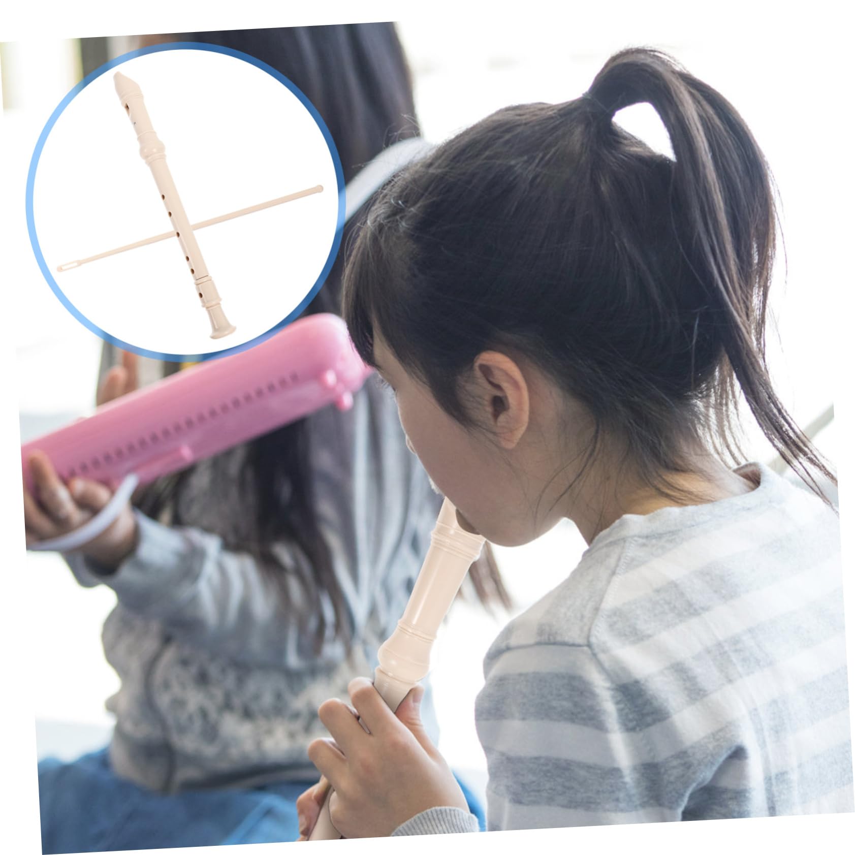 GOOHOCHY Beginner Clarinet for Boys and Girls Recorder Instrument Set Pink Boys and Girls Flute 6-hole Student Clarinet