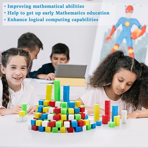 Miniatura 7 de Wettarn 2000 cubos de plástico para contar pequeños cubos de centímetro para aula, preescolar, enseñanza, clasificación, medición, aprendizaje, 5