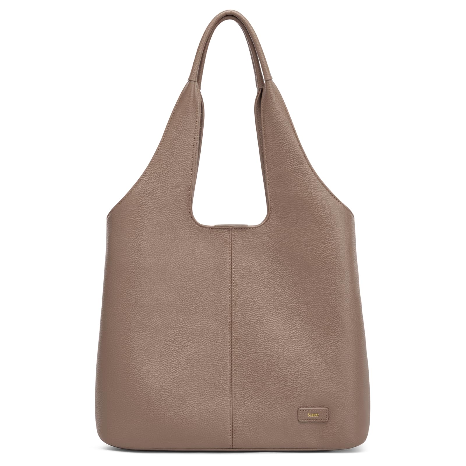 Kattee Leather Tote Bag Purse for Women, Leather Womens Tote Handbags Hobo Shoulder Bags, Large Capacity, Khaki