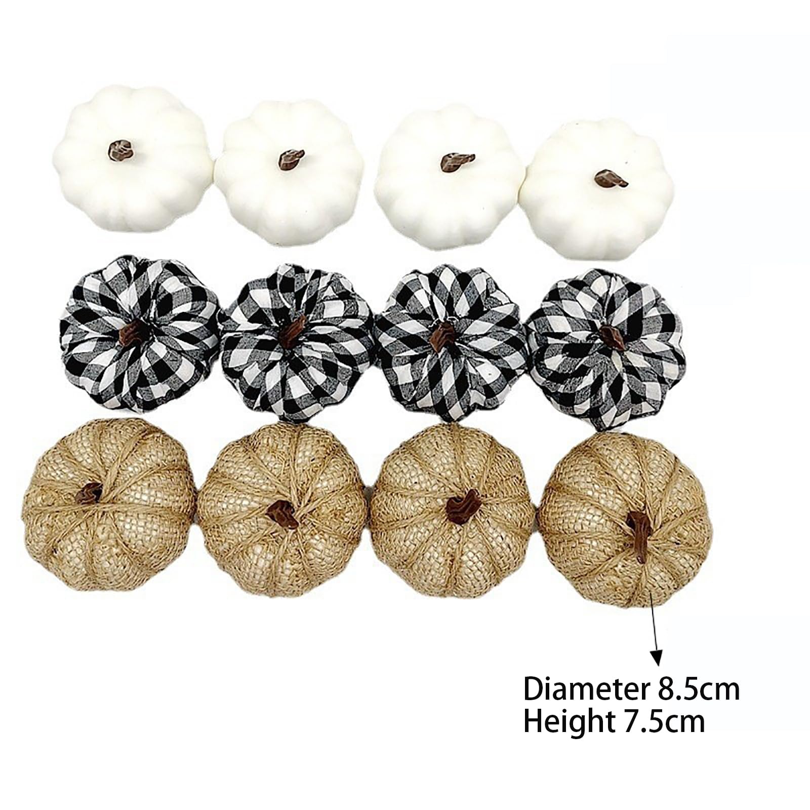 12pcs Mixed Artificial Pumpkins for Harvest Autumn Season Halloween Thanksgiving Holiday Decoration and Display