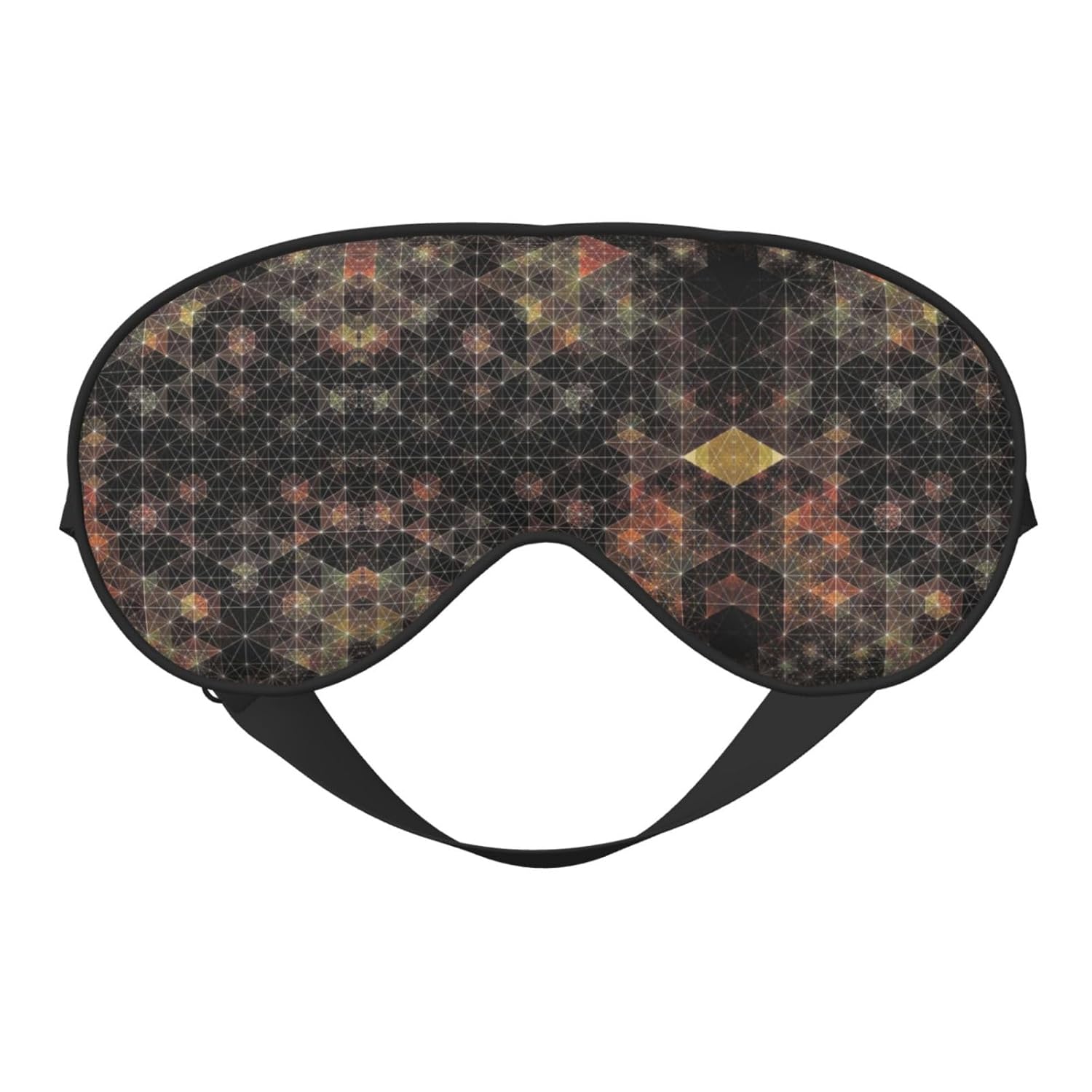 Women Men Sleep Mask Geometric Lines Eye Mask with Adjustable Strap Blindfold Blocks Light