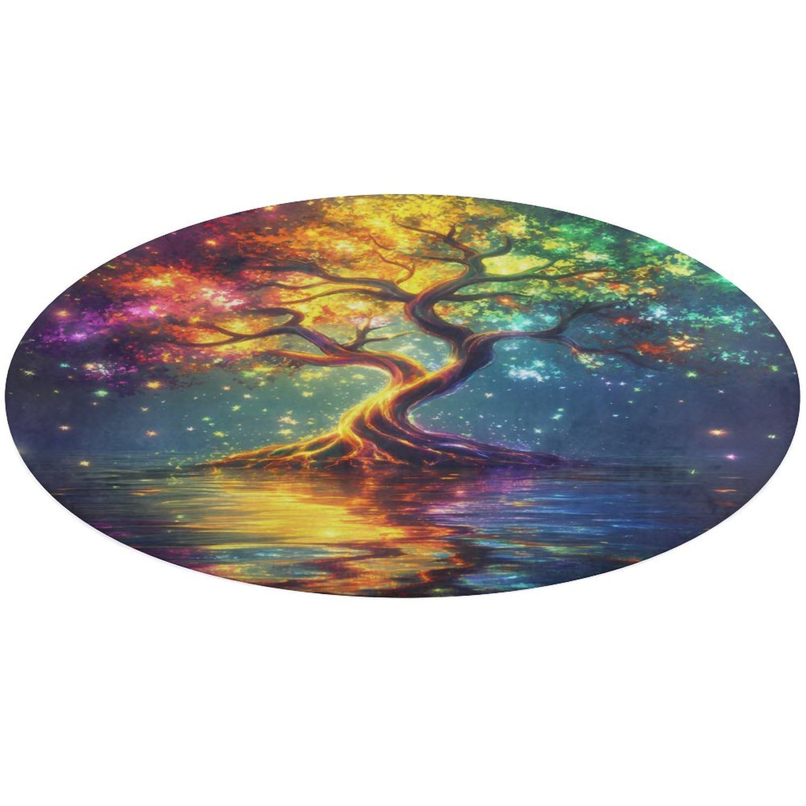 Tapete para sala de estar colorido de terciopelo Tree And Life lavable y seguro