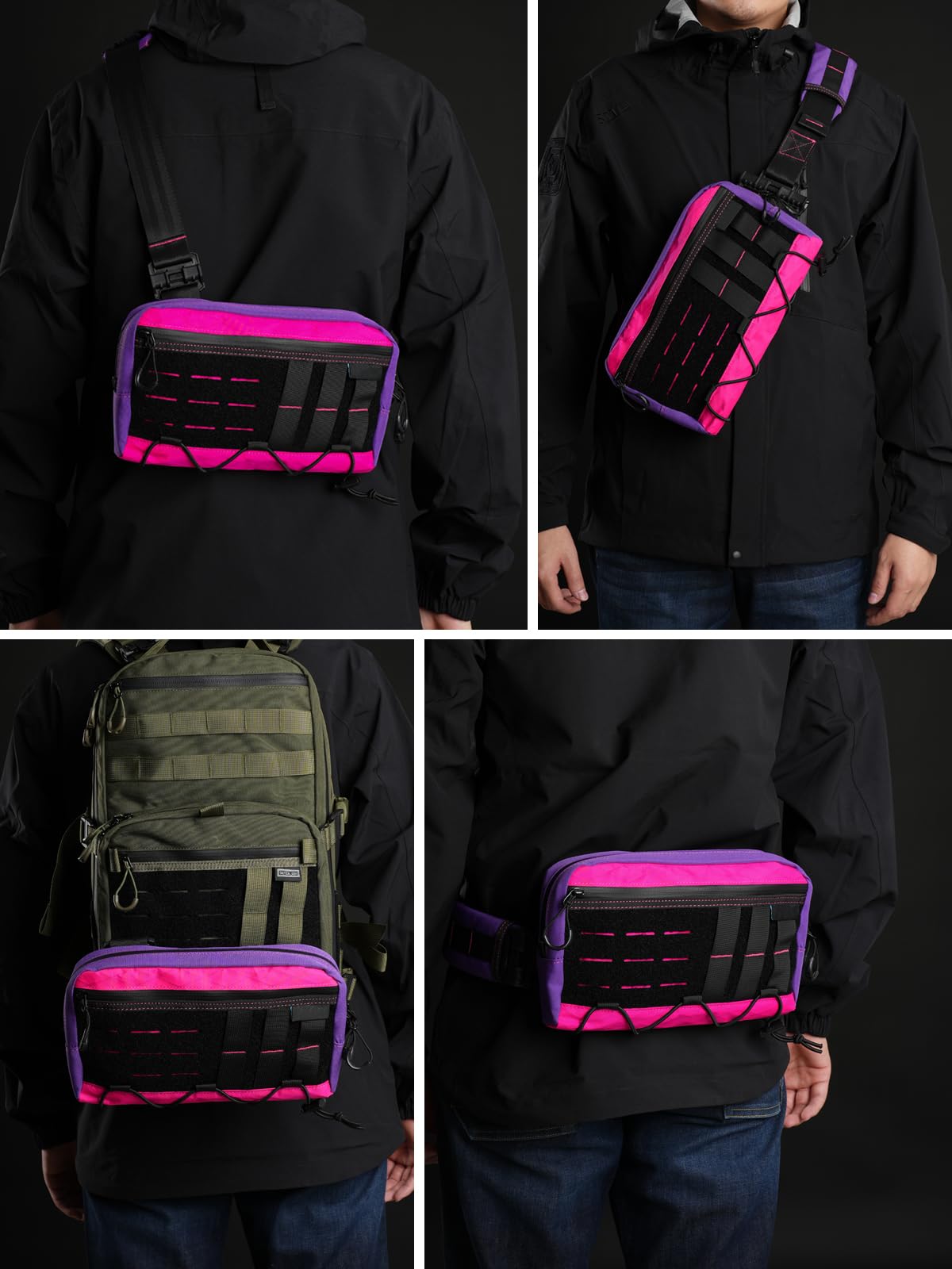 TACTICAL GEEK Cache L3 EDC stylowa torba na klatkę piersiową dla mężczyzn i kobiet, kompaktowa torba na brzuch, regulowany pasek na ramię, torba na ramię, torba na klatkę piersiową, na podróż, do