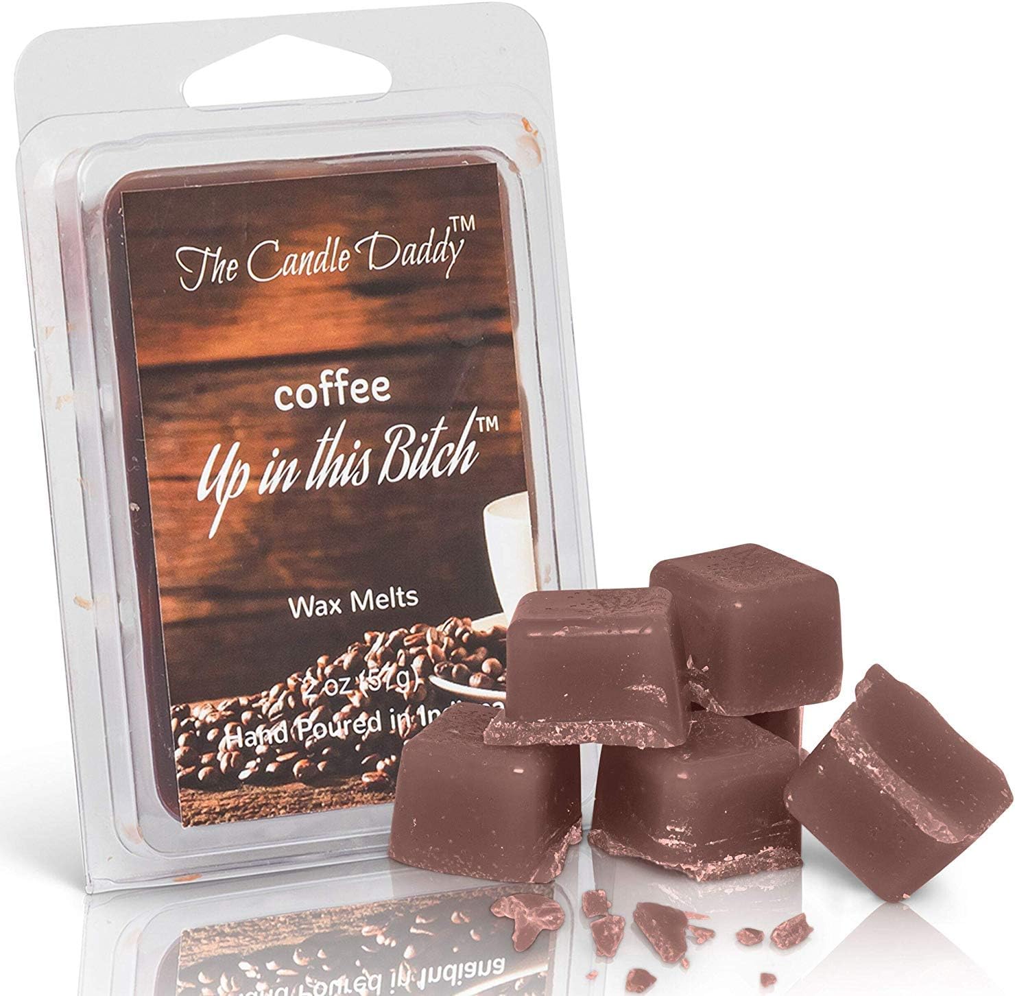 The Candle Daddy Coffee Up in This Bitch- Coffee Scented- Maximum Scent Wax Cubes/Melts- 1 Pack -2 Ounces- 6 Cubes