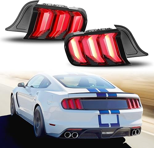 Nixon Offroad Luces traseras para Ford Mustang Shelby GT350 2015-2020, para Ford Shelby GT500 2018-2020, luces traseras LED, repuesto de 1 par