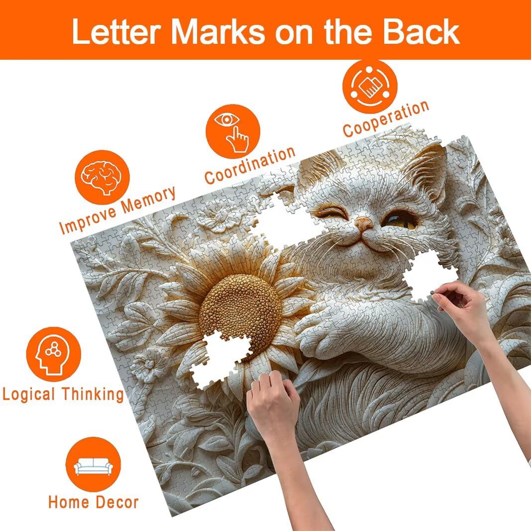 Puzzle 2000 Pezzi, Puzzle Gatto, Misura: 100x71cm, Regalo Donna/Uomo -8803