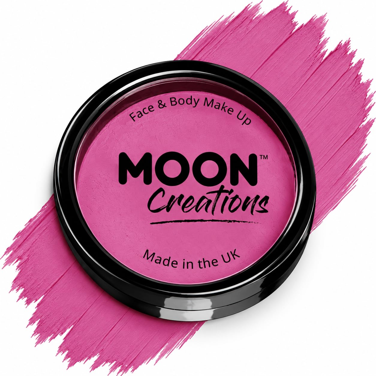 Dark Pink Face Paint by Moon Creations | Water Activated Face & Body Paint Cosmetic Makeup – 36g | Professional Makeup Perfect For Halloween | Apply with Brush or Sponge | UK Made