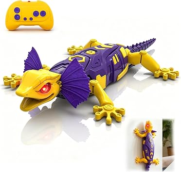Fistone RC Wall Crawler Gecko, Glow in The Dark Lizard, Rechargeable Remote Control Wall Climbing Robot Fun Kids Toys